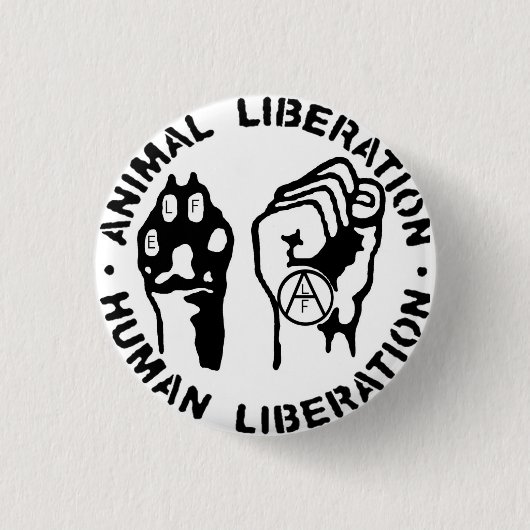 Bottom libertação animal ronde button 3,2 cm (Voorkant)