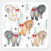 BOTTOM OF MY HEART 5 chow colors  Vierkante Sticker (Voorkant)