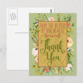 Bottom of Our Hearts Bloemen Dank U Briefkaart (Voorkant / Achterkant)