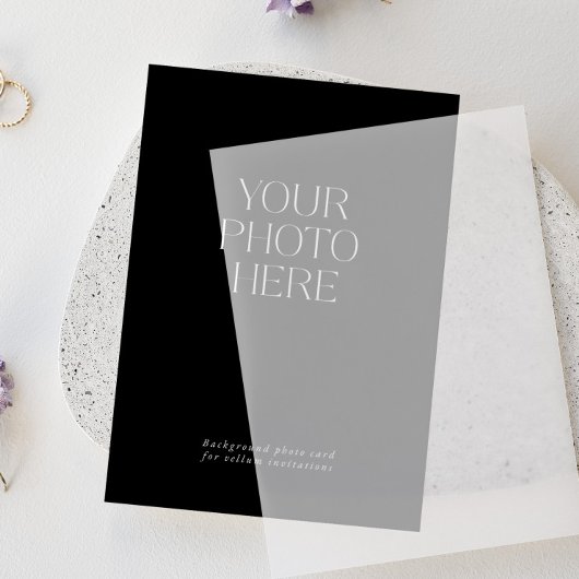 Bottom Photo Card voor Vellum Wedding Invitations Kaart