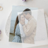 Bottom Photo Card voor Vellum Wedding Invitations Kaart