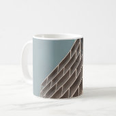 BOTTOM-UITZICHT VAN HOOG STIJGENDE BOUW KOFFIEMOK (Voorkant links)