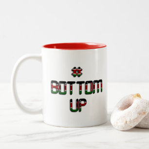 Bottom Up Kenia Vrede Liefde en Eenheid Art Print Tweekleurige Koffiemok