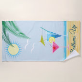 Bottomaten omhoog Cocktail Beach Towel Strandlaken (Voorkant)