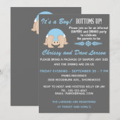 Bottomaten omhoog Uitnodiging van het Baby shower (Voorkant / Achterkant)