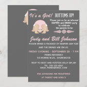 Bottomaten omhoog Uitnodiging van het Baby shower (Voorkant / Achterkant)