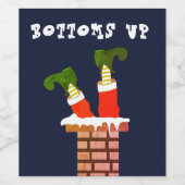 Bottomie omhoog wijn etiket (Enkel label)