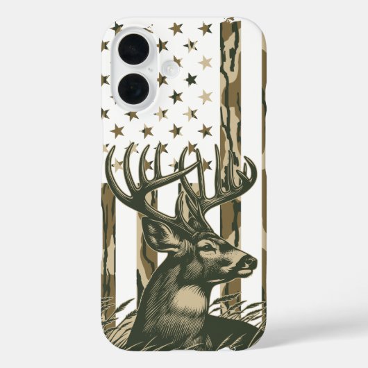 Bottomland Camo Amerikaanse vlag herten jagen Camo Case-Mate iPhone Case (Achterkant)