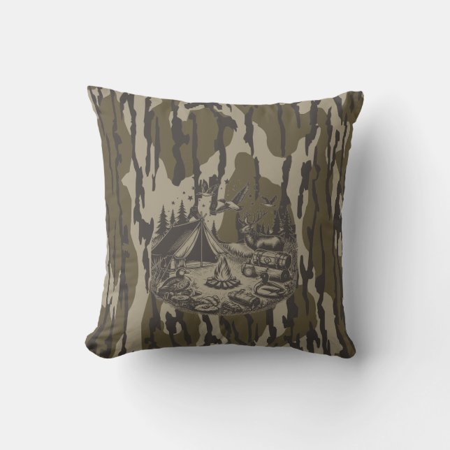Bottomland Camo Camping Gear Camo Kussen (Voorkant)