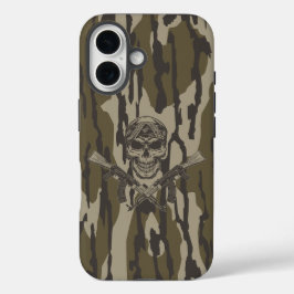 Bottomland Camo  Classic geweer en schedel iPhone 16 Hoesje