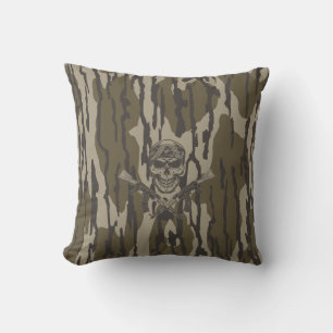 Bottomland Camo Classic geweer en schedel Kussen