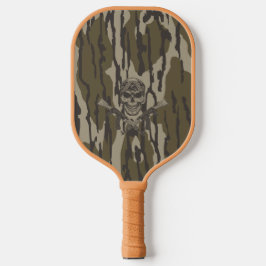 Bottomland Camo  Classic geweer en schedel Pickleball Paddle