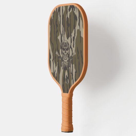 Bottomland Camo  Classic geweer en schedel Pickleball Paddle (Links)