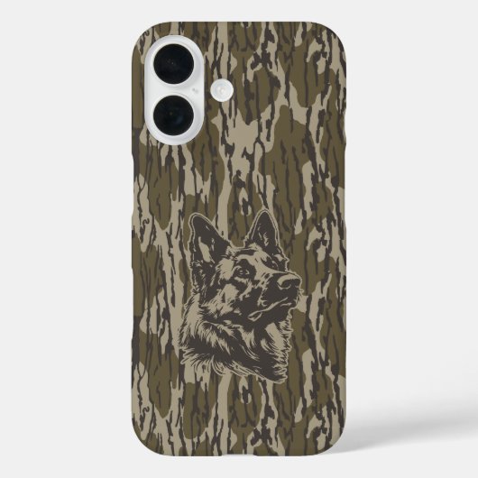 Bottomland Camo Duitse Herder Silhouet Case-Mate iPhone Case (Achterkant)