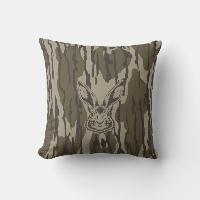 Bottomland Camo Hunting Camo Rabbit Kussen (Voorkant)