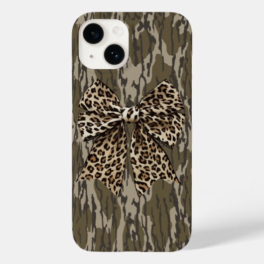 Bottomland Camo Leopard Bow Ribbon Hunting Vrouwen Case-Mate iPhone Case (Achterkant)