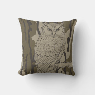 Bottomland Camo Owl op Branch  Kussen