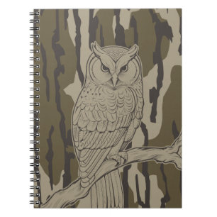 Bottomland Camo Owl op Branch  Notitieboek