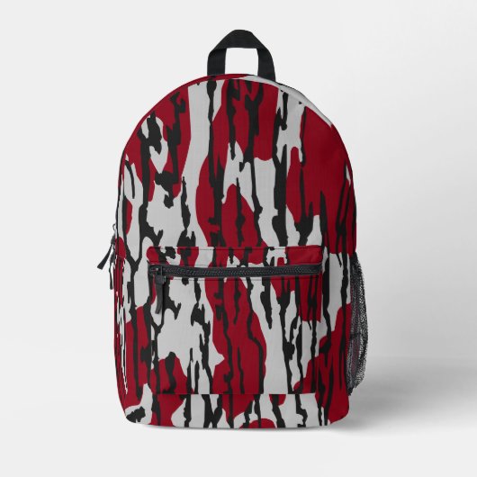 Bottomland Camo rood en wit patroon jongens meisje Bedrukte Rugzak (Voorkant)