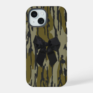 Bottomland Camo Schattige Bow Ribbon voor Vrouwen iPhone 15 Case