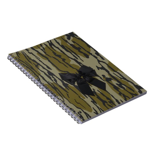 Bottomland Camo Schattige Bow Ribbon voor Vrouwen  Notitieboek (Rechterzijde)
