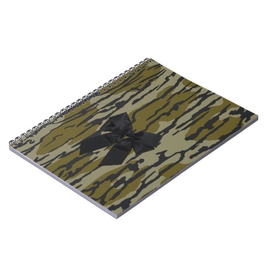 Bottomland Camo Schattige Bow Ribbon voor Vrouwen  Notitieboek (Linkerzijde)