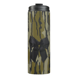 Bottomland Camo Schattige Bow Ribbon voor Vrouwen Thermosbeker