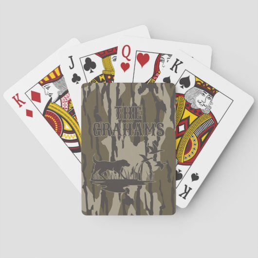 Bottomland Camo Skin Hond en Eenden Pokerkaarten (Achterkant)