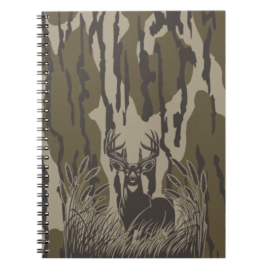 Bottomland camo whitetail hert buck jacht camo notitieboek (Voorkant)