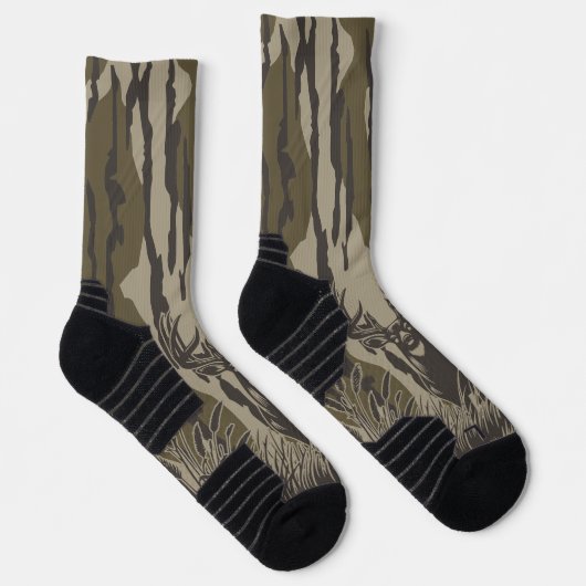 Bottomland camo whitetail hert buck jacht camo sokken (Rechts)