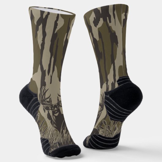 Bottomland camo whitetail hert buck jacht camo sokken (Gebogen)