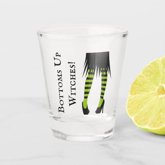Bottoms in heks Halloween striped heks Shot Glas (Voorkant)