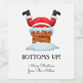 Bottoms in Santa Holiday Wijn Etiket (Enkel label)