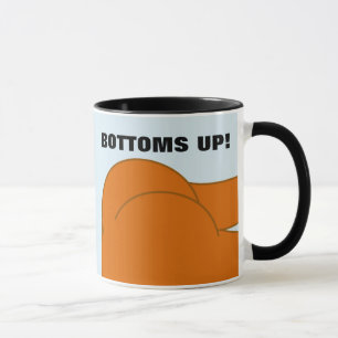 BOTTOMS UP BARE MAAR FUNNY COFFEE MOK