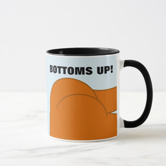BOTTOMS UP BARE MAAR FUNNY COFFEE MOK (Rechts)
