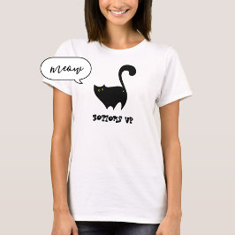 Bottoms Up Black Cat Schattige Funny Cheeky Cartoo T-shirt