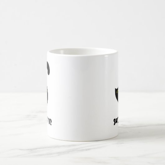Bottoms Up Black Cat Schattige Funny Kat Cartoon Koffiemok (Center)