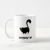 Bottoms Up Black Cat Schattige Funny Kat Cartoon Koffiemok (Links)
