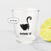 Bottoms Up Black Cat Schattige Funny Kat Cartoon Shot Glas