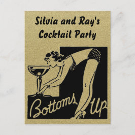 Bottoms up Cocktail Party Personalized Uitnodiging Briefkaart