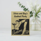Bottoms up Cocktail Party Personalized Uitnodiging Briefkaart (Staand voorkant)