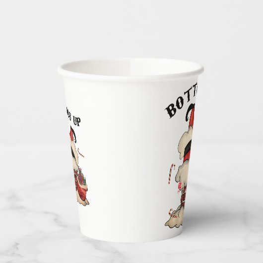 Bottoms up Cute and Funny Festive Papieren Bekers (Links)