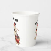 Bottoms up Cute and Funny Festive Papieren Bekers (Rechts)
