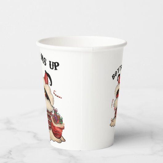 Bottoms up Cute and Funny Festive Papieren Bekers (Rechts)