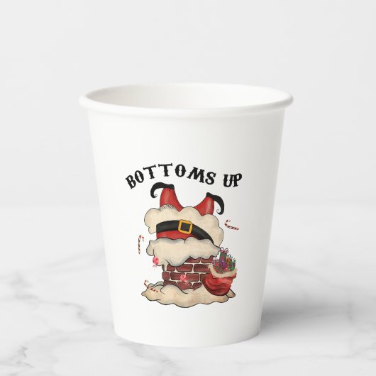 Bottoms up Cute and Funny Festive Papieren Bekers (Voorkant)