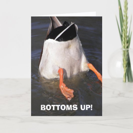 Bottoms Up Dunking Duck Grappige Verjaardag Kaart (Voorkant)