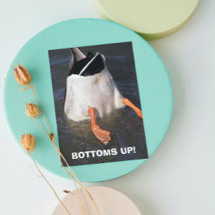 Bottoms Up Dunking Duck Grappige Verjaardag Kaart