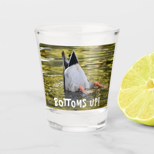 Bottoms Up Dunking Duck Photo Shot Glas (Voorkant)