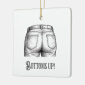 Bottoms Up! Funny White Elephant Gift Christmas Keramisch Ornament (Links)