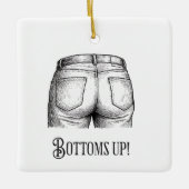 Bottoms Up! Funny White Elephant Gift Christmas Keramisch Ornament (Voorkant)